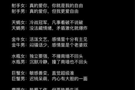 十二星座男和你交往后的表现