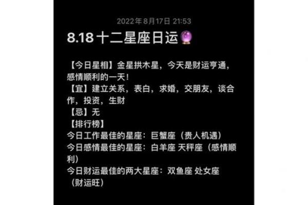 十二星座8月20日运势