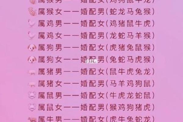 12生肖婚配属相配对查询，生肖配对查询表