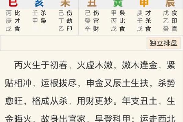 八字中透干算命意思