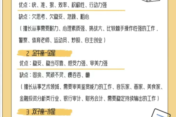 12星座最适合做哪种工作