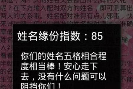 最准的姓名缘分配对