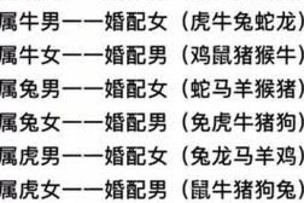 属相婚配十二生肖配对图表，属相婚配十二生肖配对图表图片？