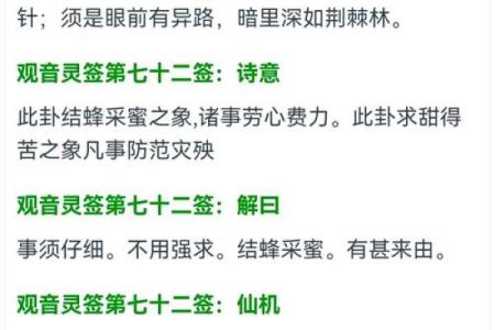 观音灵签第71水墨