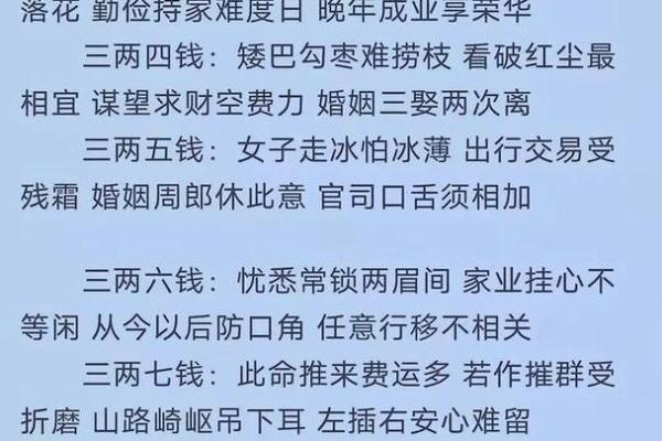 袁天罡男女称骨算命：三两五钱命运详解