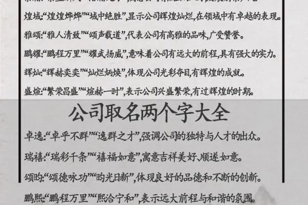 公司名字免费测试大全
