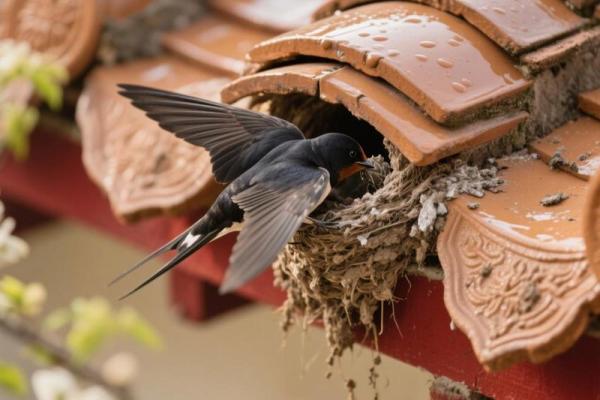 专挑富贵人家筑巢，燕子看风水